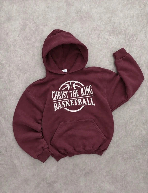 Sweat Vintage Christ The King Basketball – Bordeaux