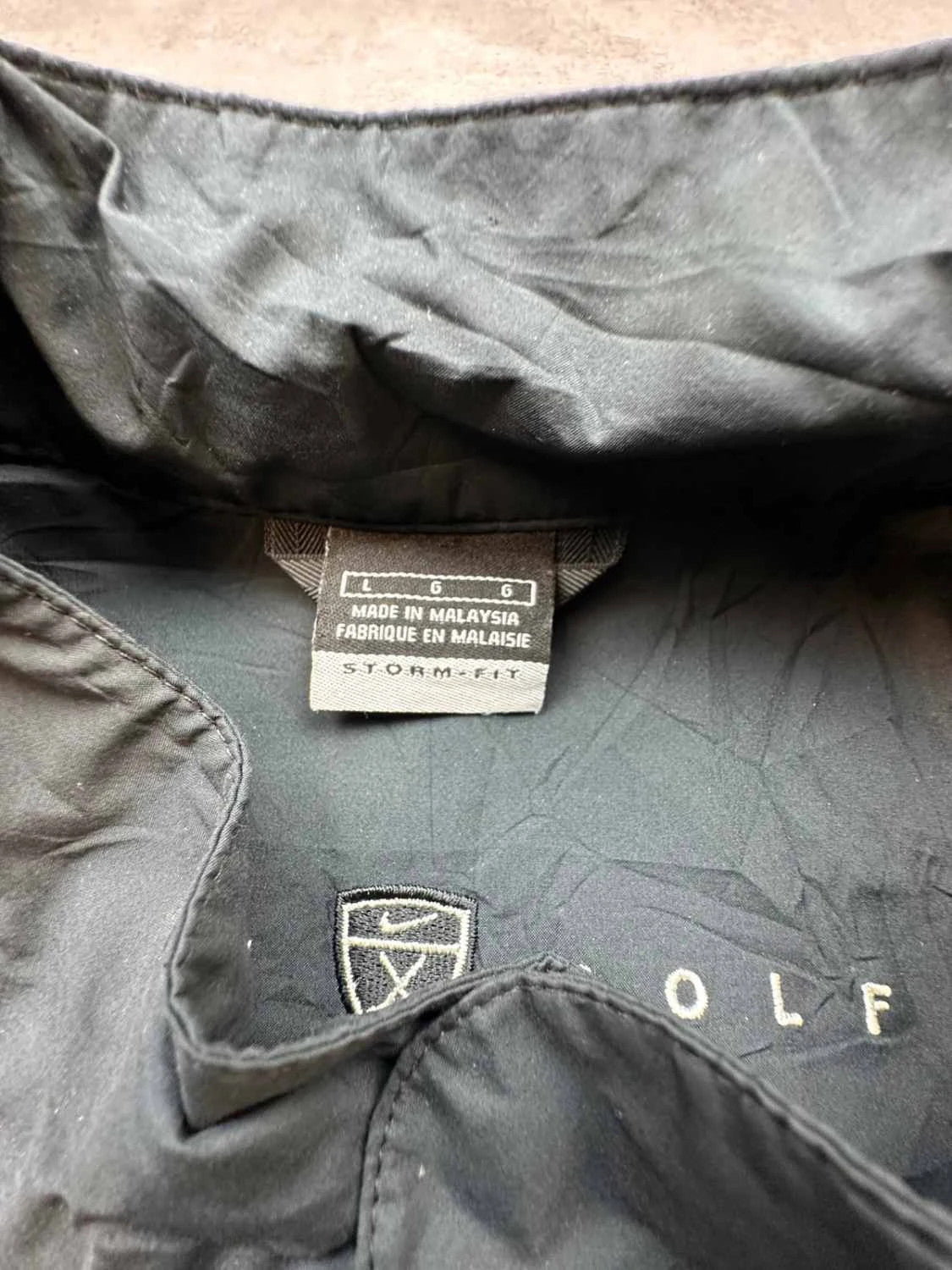 Nike Golf Storm-FIT Vintage Coupe-Vent Noir Y2K – Swoosh Brodé