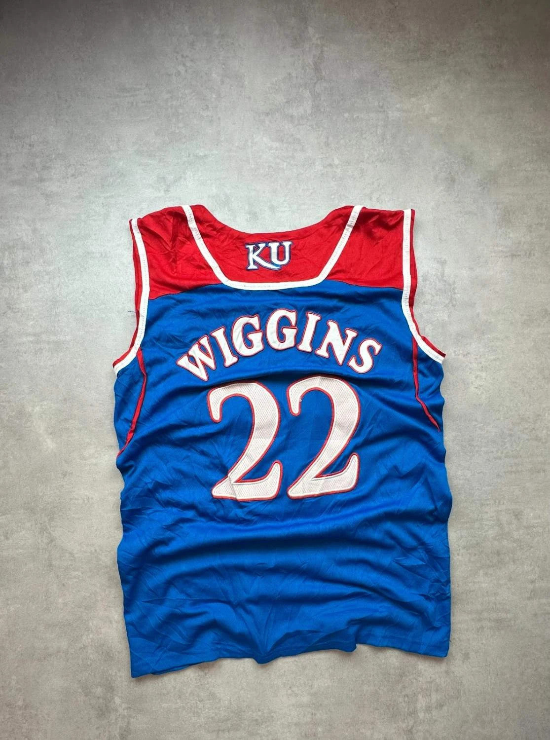 Maillot Adidas Kansas Jayhawks #22 Andrew Wiggins – Bleu