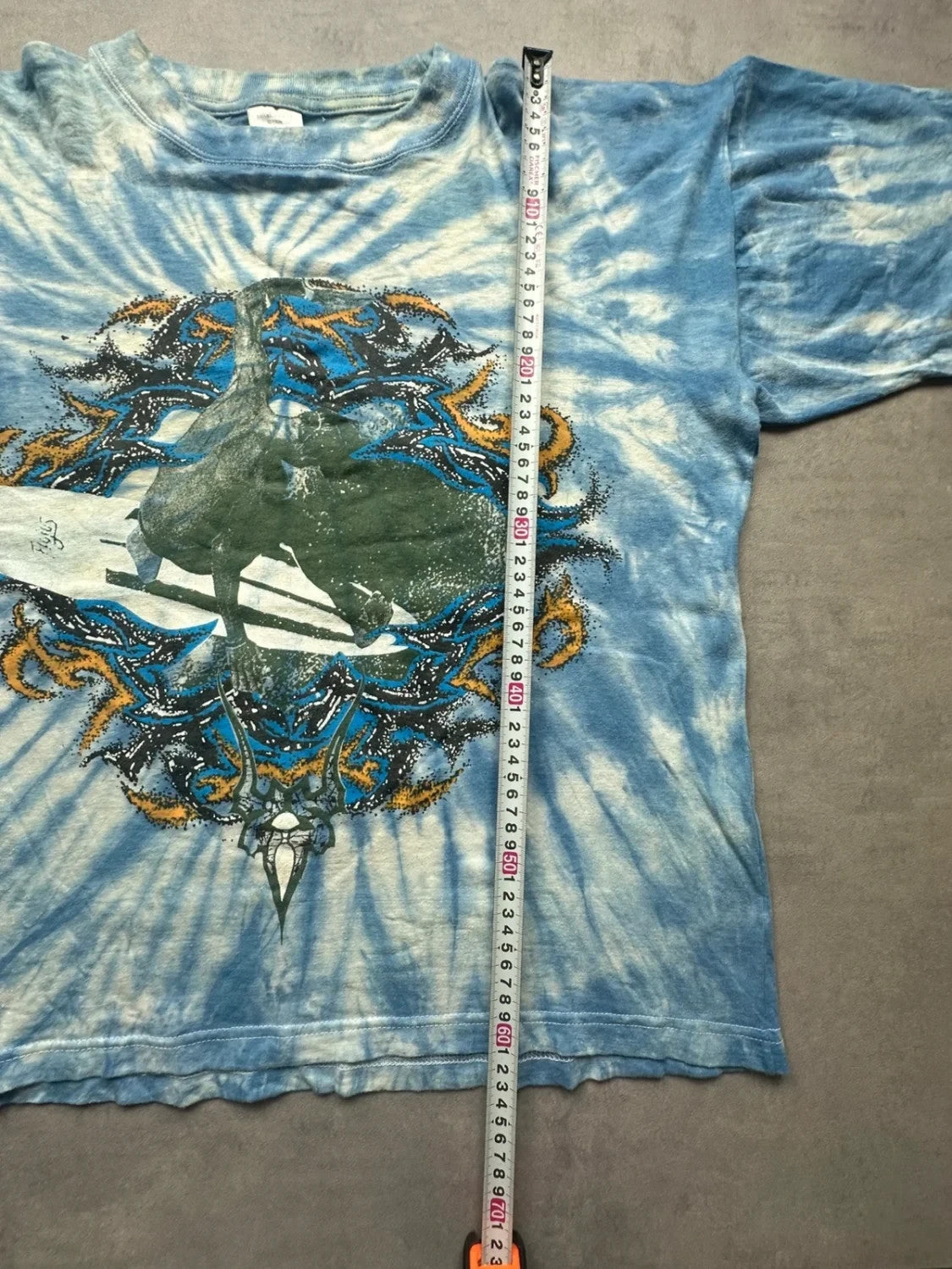Tee-shirt Vintage Tie-Dye Bleu Surfeur 100% Coton
