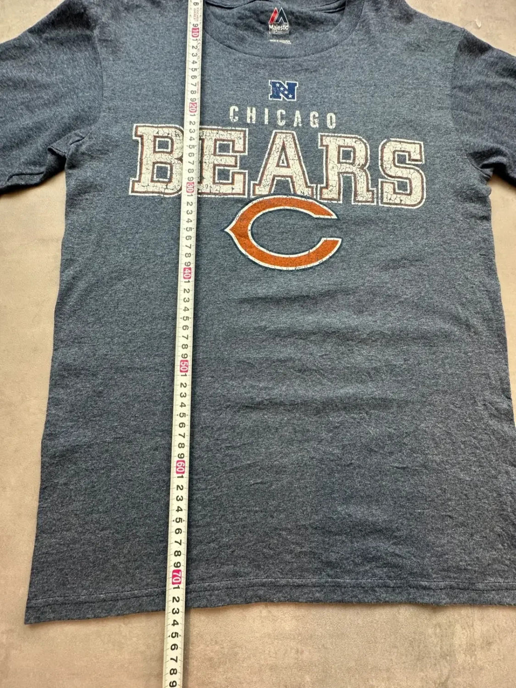 Tee-Shirt Longsleeve Majestic Vintage Chicago Bears Gris