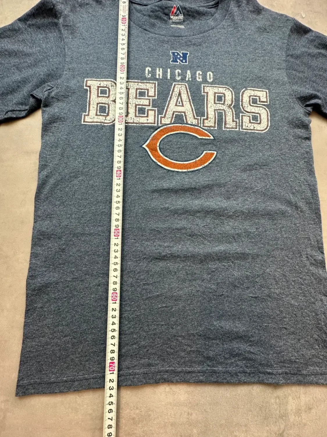 Tee-Shirt Longsleeve Majestic Vintage Chicago Bears Gris