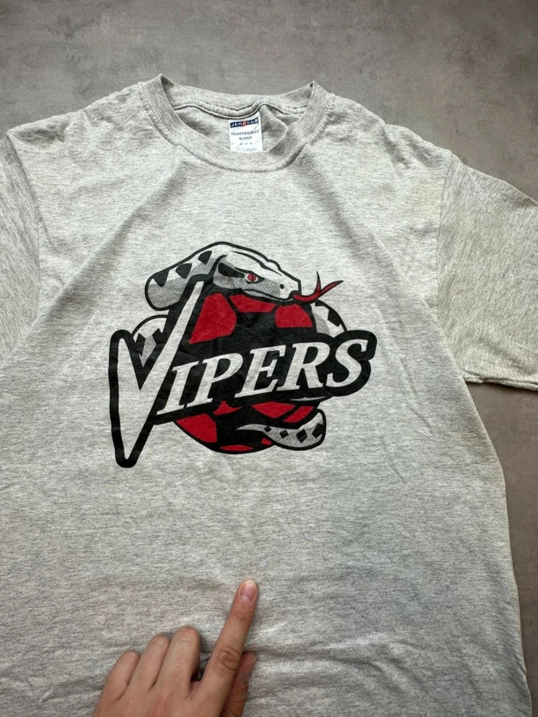 Tee Shirt Vintage Vipers Baseball Gris – Flocage #21