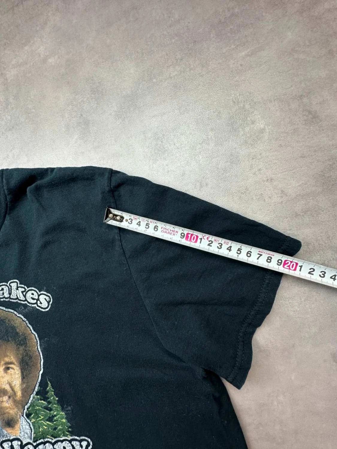 T-Shirt Vintage Bob Ross « No Mistakes Just Happy Accidents » Noir