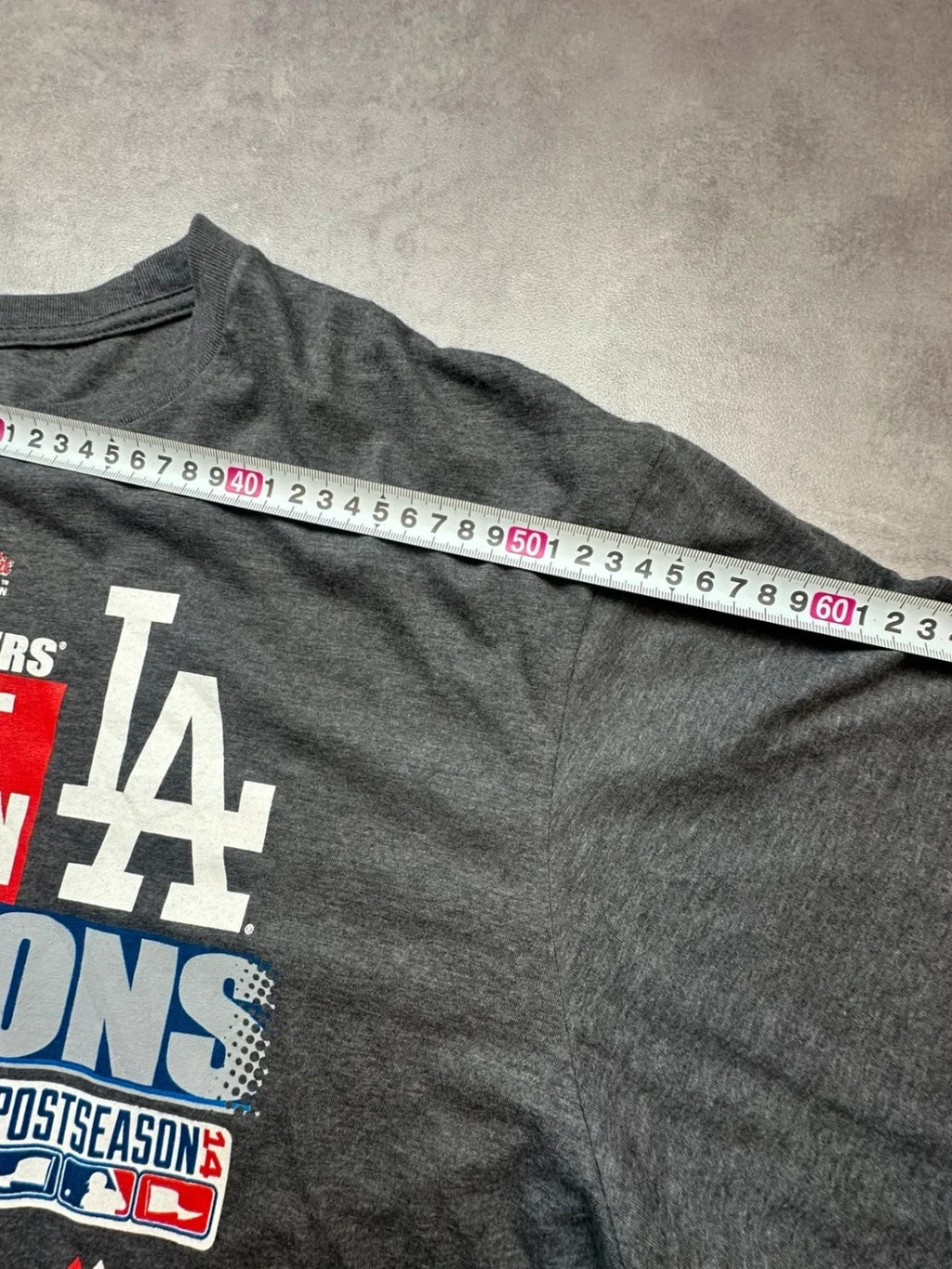 Tee-shirt MLB Vintage Los Angeles Dodgers Majestic 2014 NL Gris Foncé