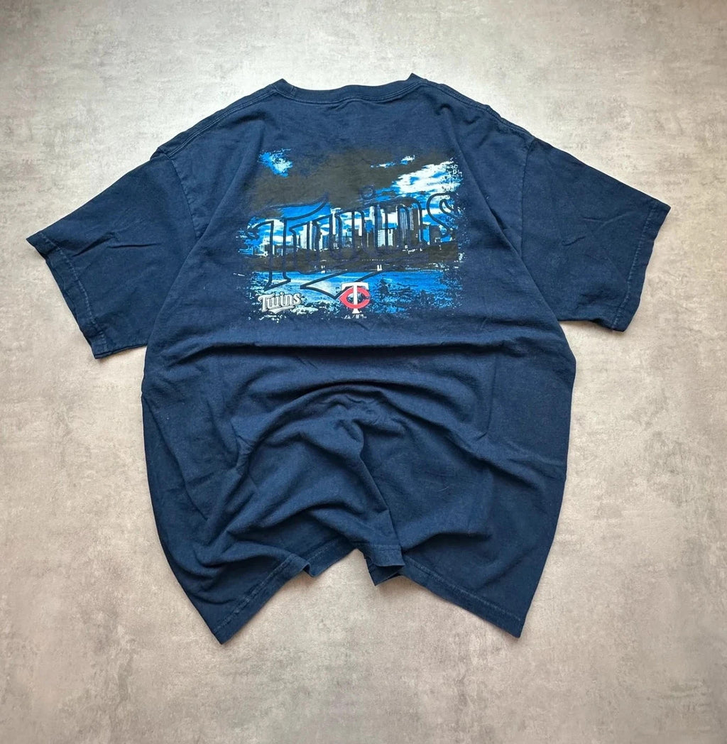 Tee Shirt Vintage Minnesota Twins MLB Navy – Logo Baseball