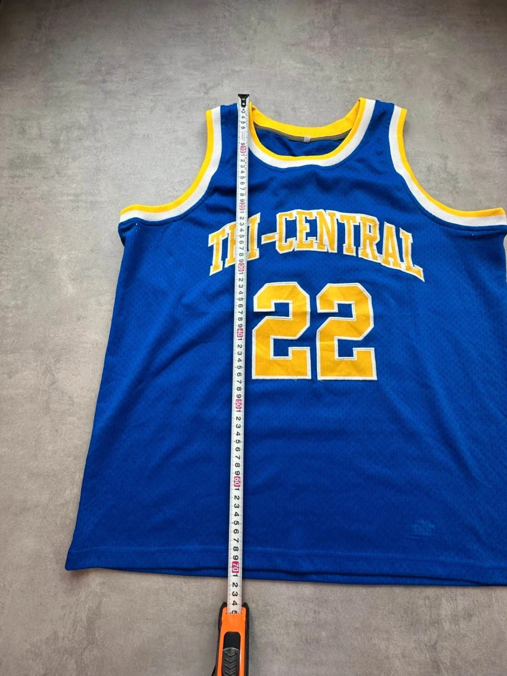 Maillot Basketball Vintage Tri-Central #22 – Salsberry – USA – Bleu & Jaune