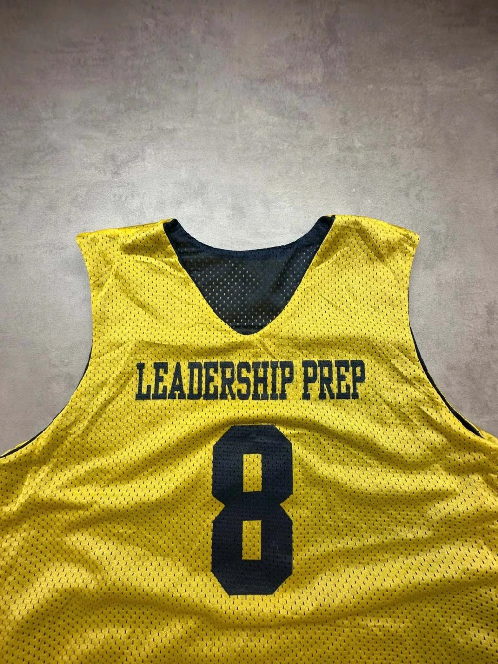 Maillot Basketball Leadership Prep #8 Vintage Noir Jaune – Training Mesh