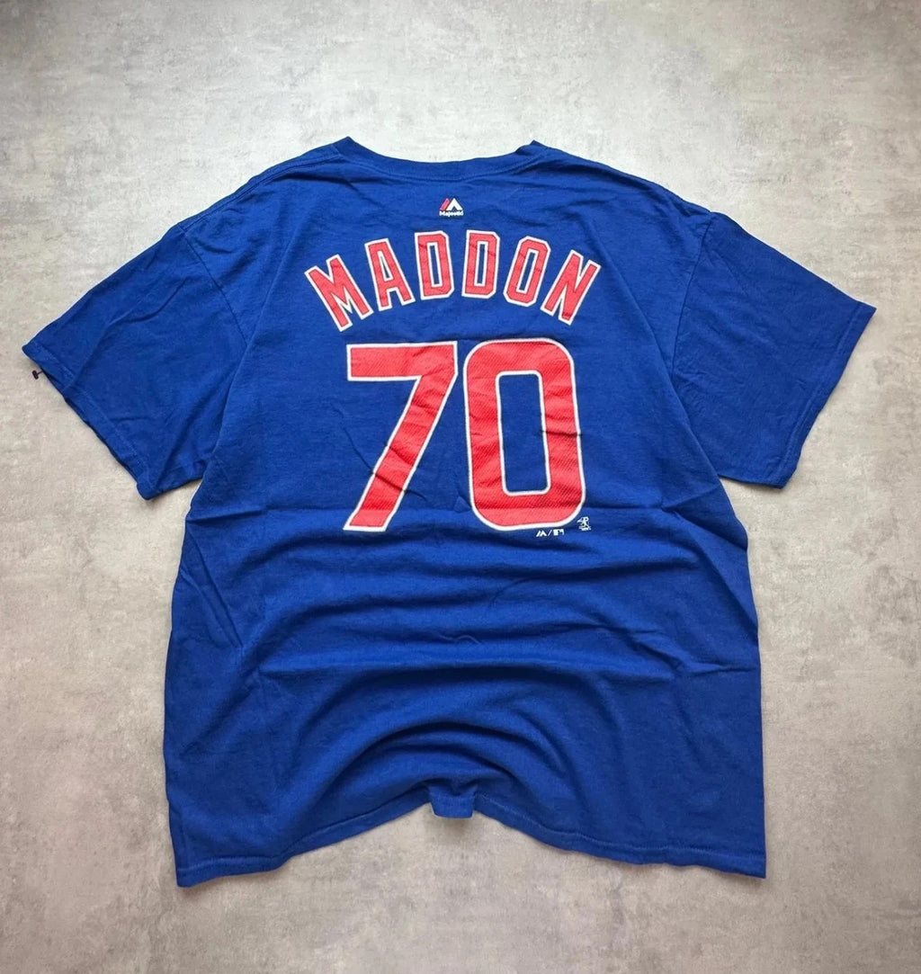 Tee Shirt Vintage Chicago Cubs Maddon #70 Bleu – MLB Baseball USA