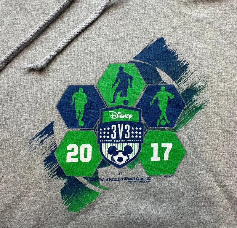 Sweat Hoodie Vintage Disney Soccer 2017 – Gris