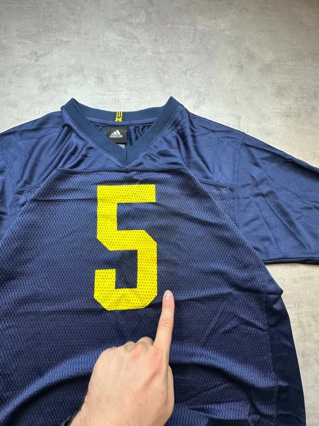 Maillot Adidas Vintage Michigan Wolverines #5 Marine