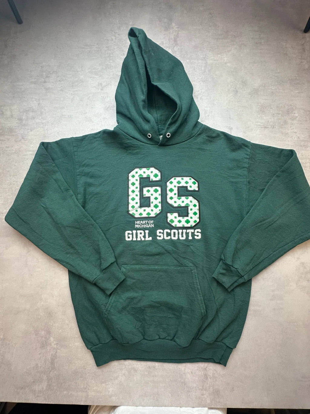 Hoodie Vintage Girl Scouts Heart of Michigan – Vert