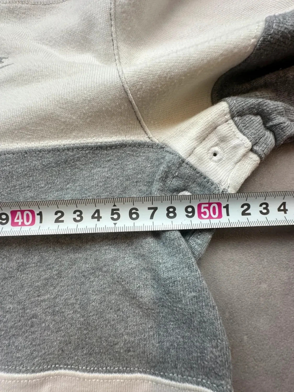 Polo Nike Vintage Manches Longues Rayé Gris & Blanc