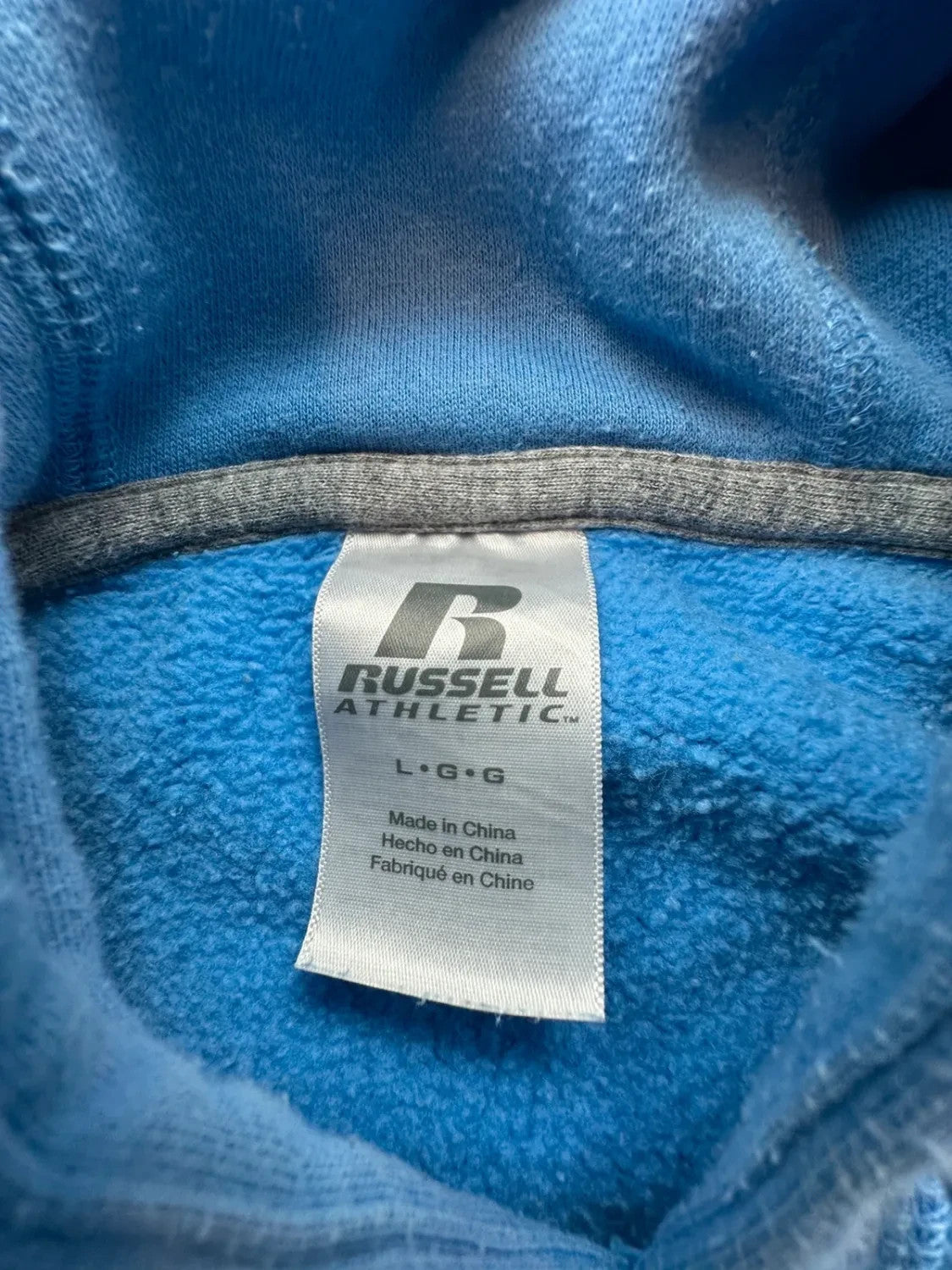 Hoodie Vintage Russell Athletics Bleu – 90s Y2K Sportswear USA