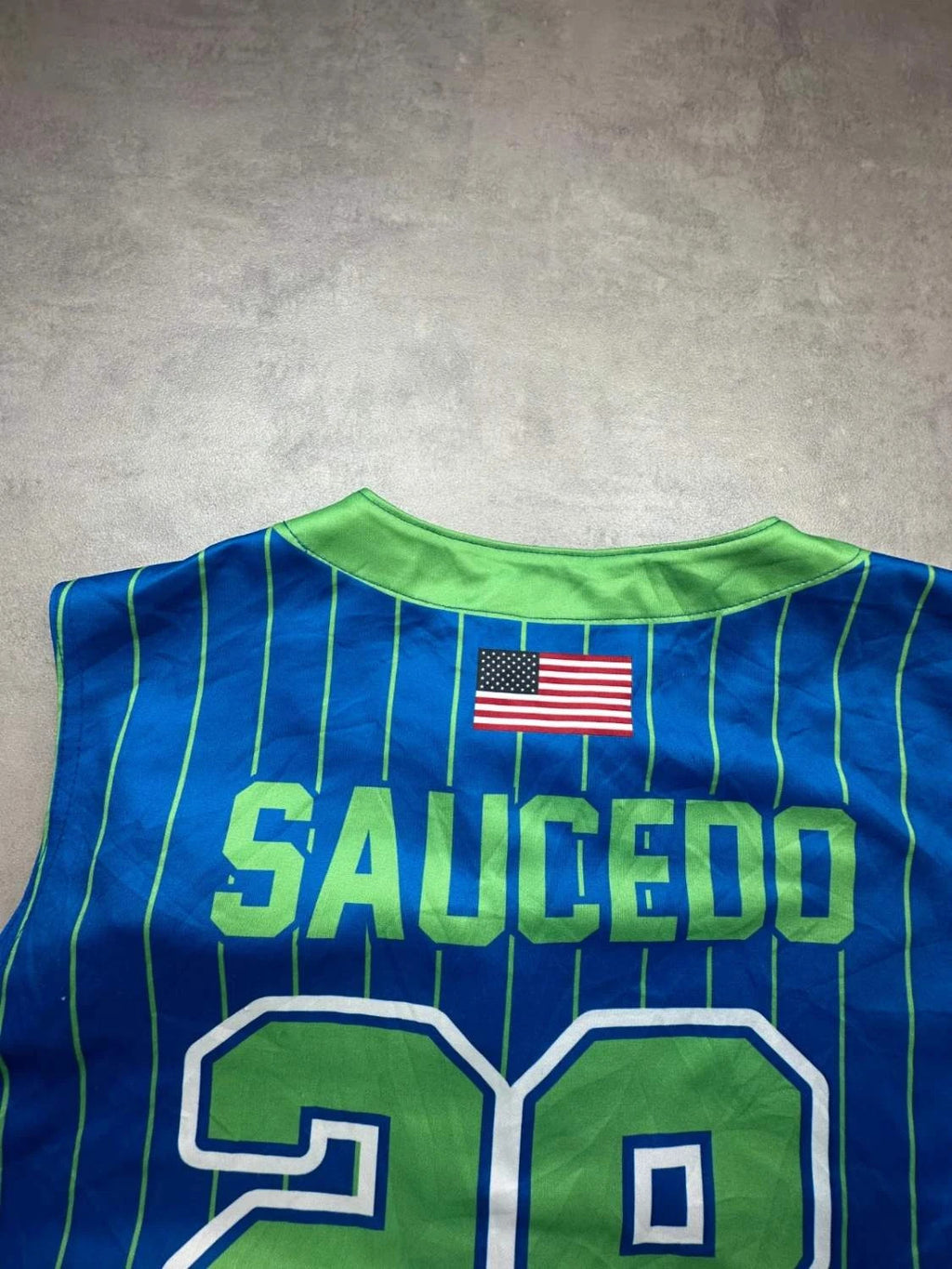 Maillot Baseball Denver Destroyers Colorado – Bleu & Vert USA