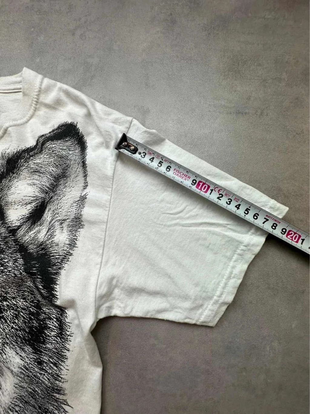 Tee Shirt Vintage Wolf Eyes Blanc – Graphic Loup Yeux Bleus Y2K 90s Streetwear