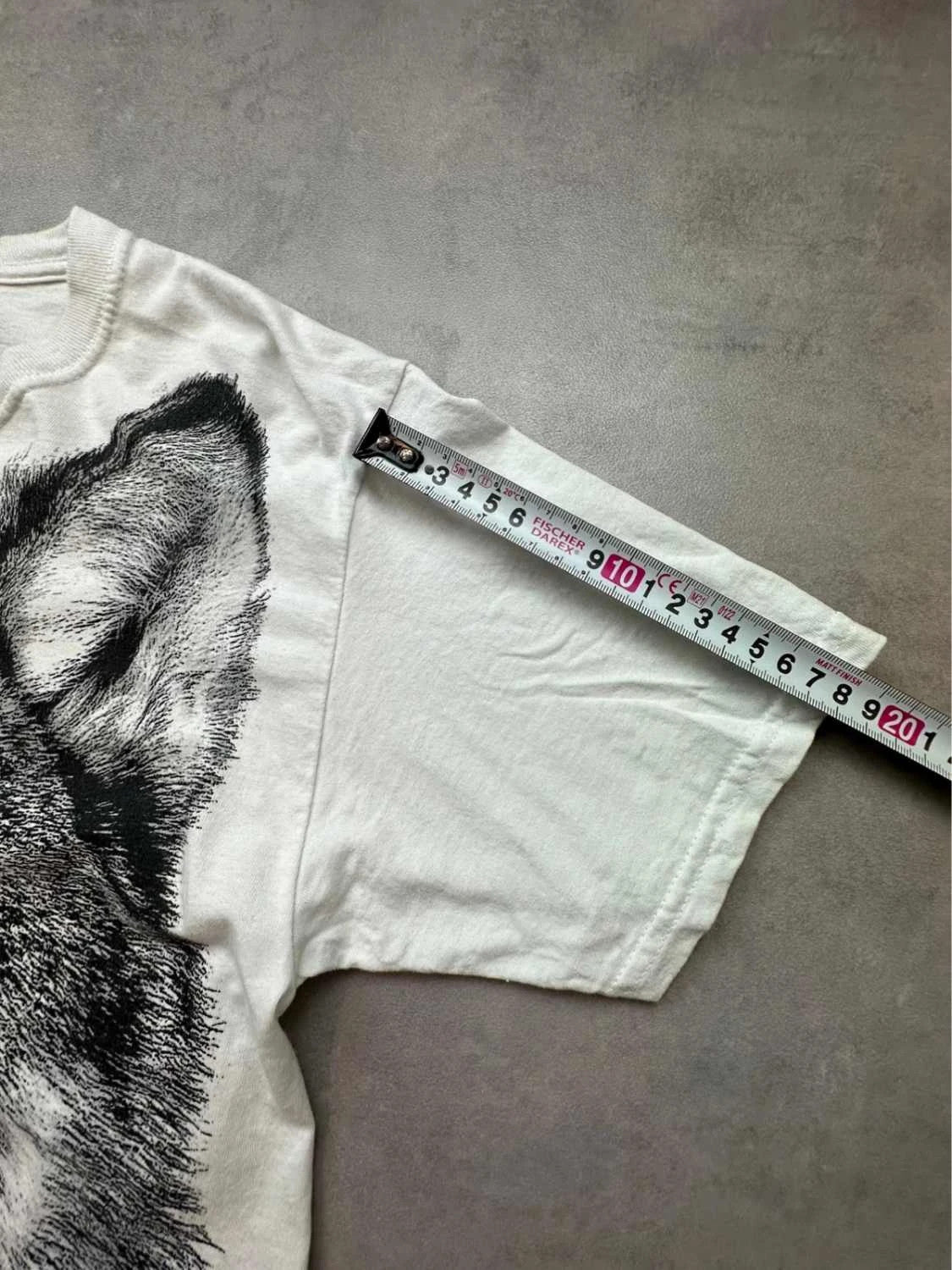 Tee Shirt Vintage Wolf Eyes Blanc – Graphic Loup Yeux Bleus Y2K 90s Streetwear