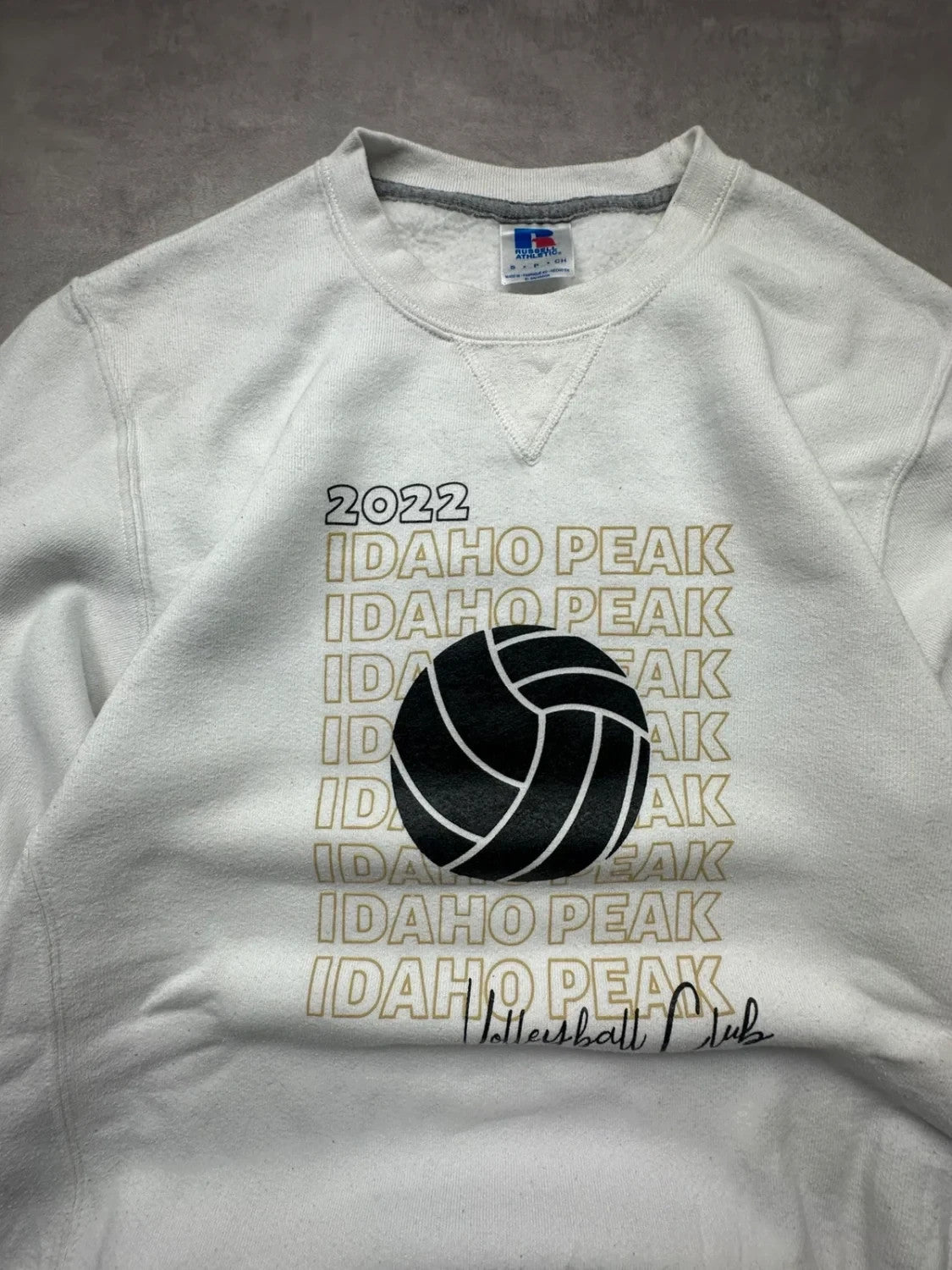 Sweat Russell Athletic Vintage Idaho Peak Blanc