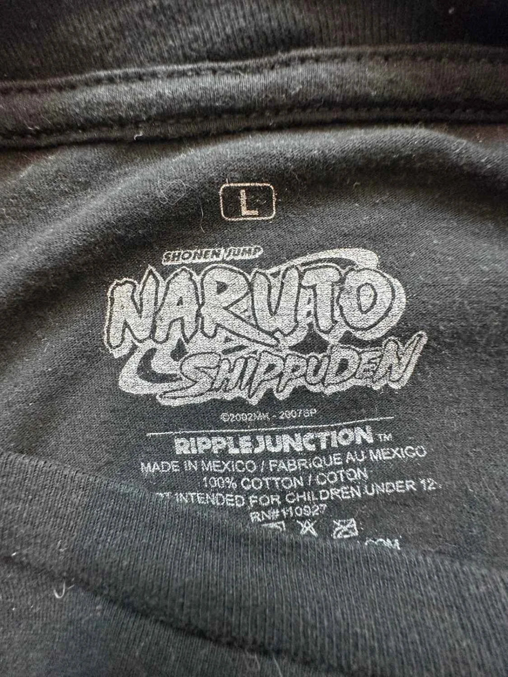 T-Shirt Naruto Team 7 – Naruto Sasuke Kakashi Noir Manga Y2K