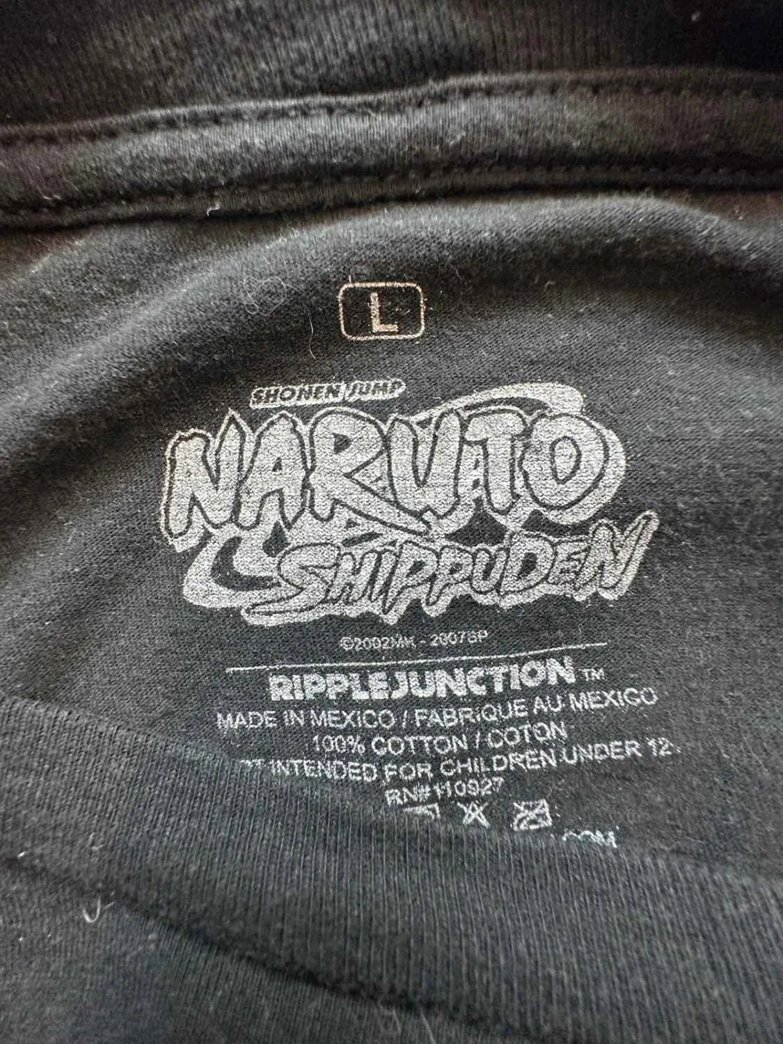T-Shirt Naruto Team 7 – Naruto Sasuke Kakashi Noir Manga Y2K