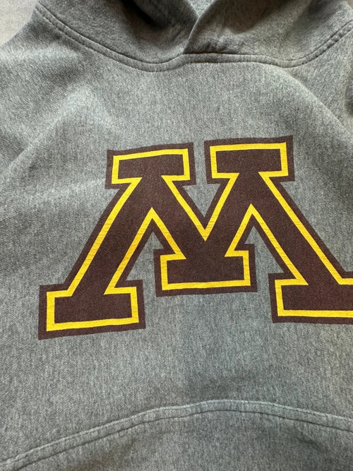 Hoodie Vintage University of Minnesota Golden Gophers Gris – Collegiate NCAA 90s