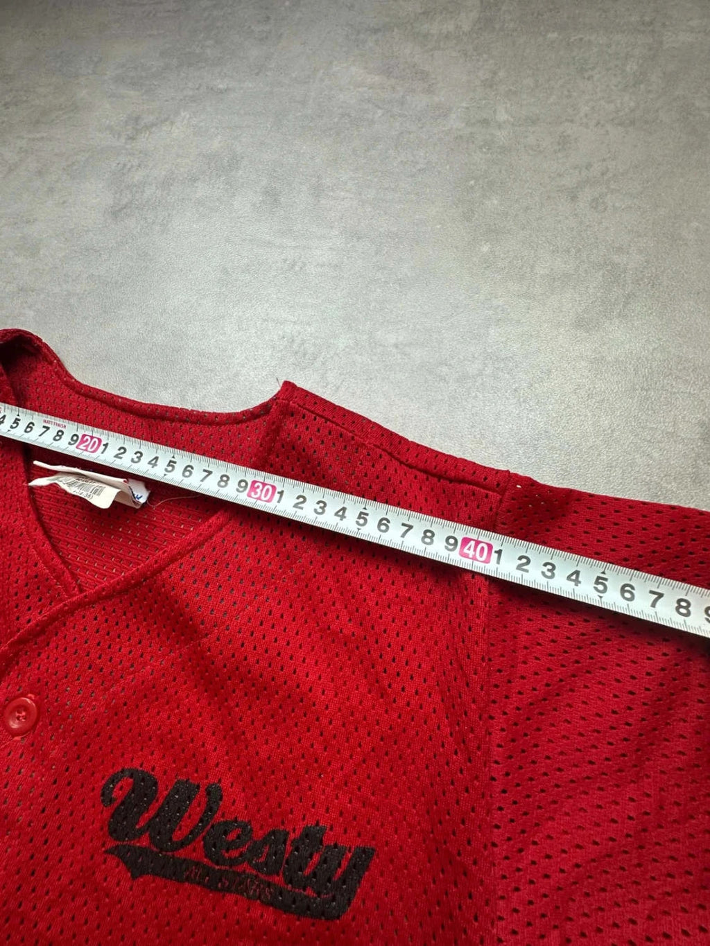 Maillot Baseball Vintage Westy #6 Rouge – Jersey Mesh USA Y2K