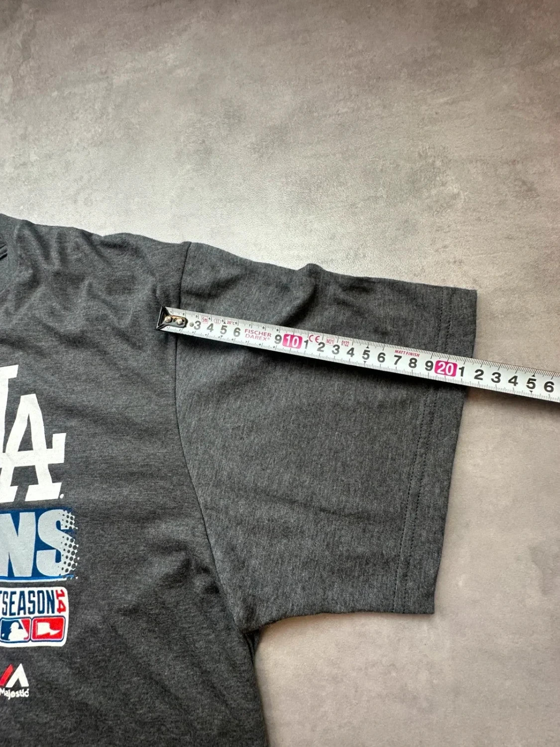 Tee-shirt MLB Vintage Los Angeles Dodgers Majestic 2014 NL Gris Foncé