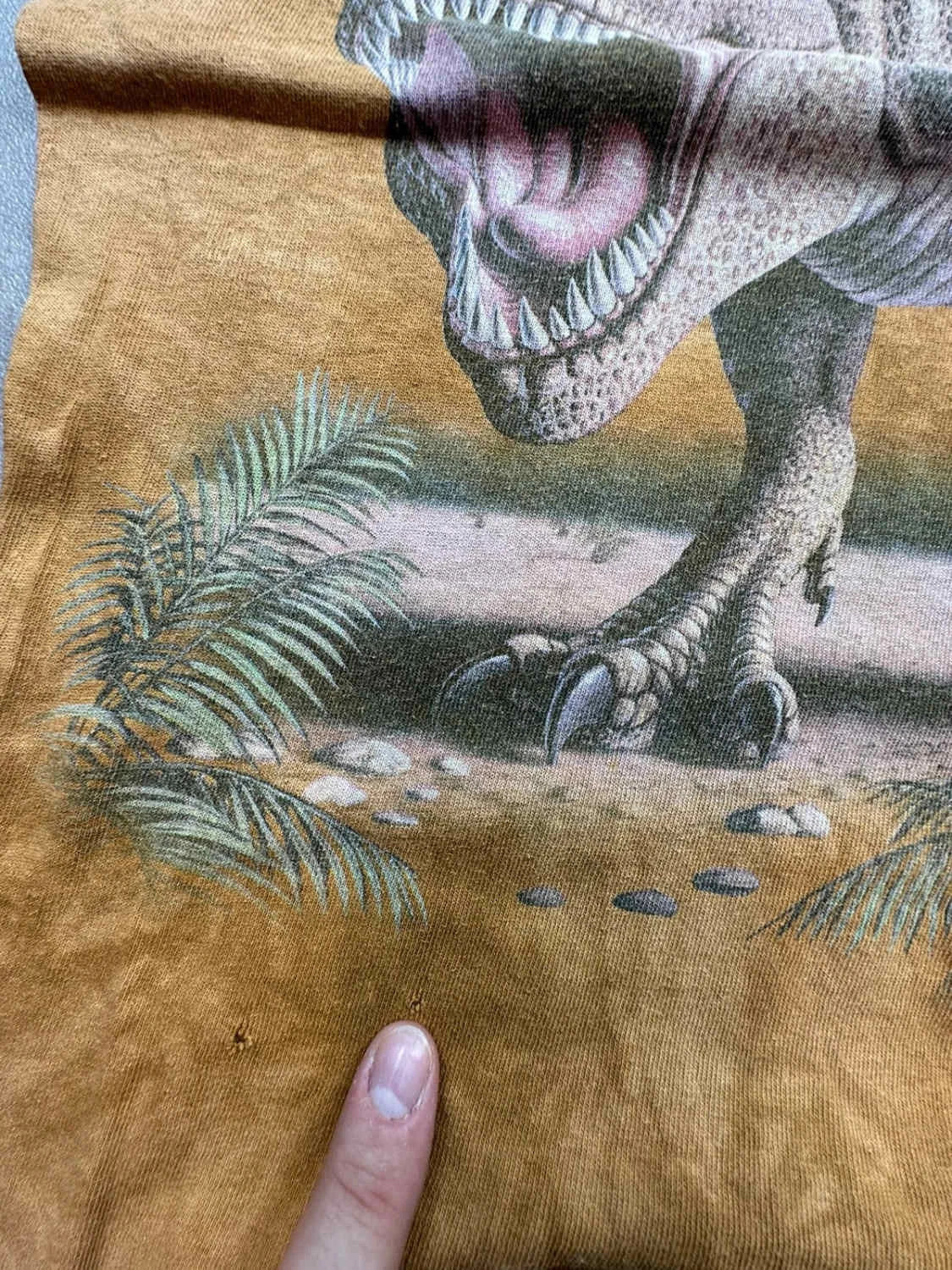 Tee Shirt Vintage Dinosaur Print 90s Marron – Graphic Animal Y2K Streetwear