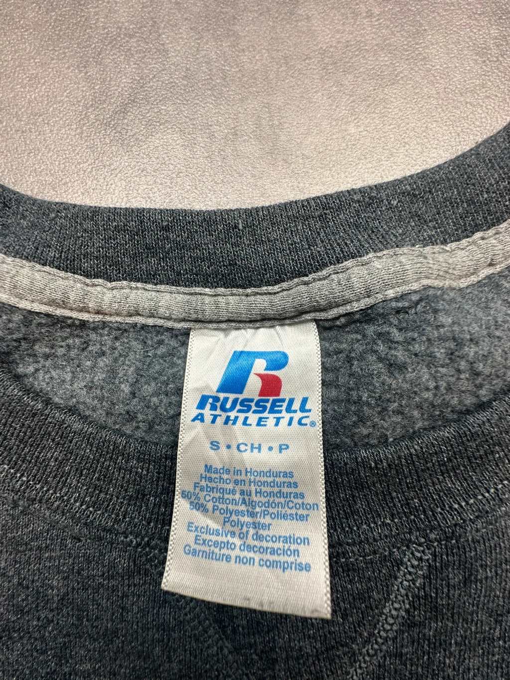 Sweat Vintage Russell Athletic Le Moyne Dolphins – Gris