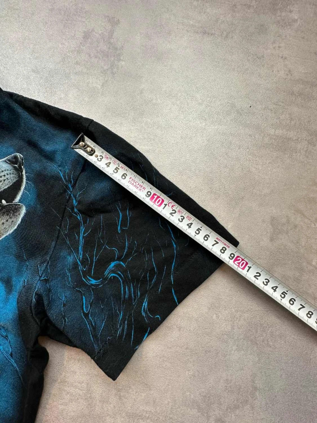 Tee Shirt Vintage Wolf Full Moon – Noir & Bleu – Y2K