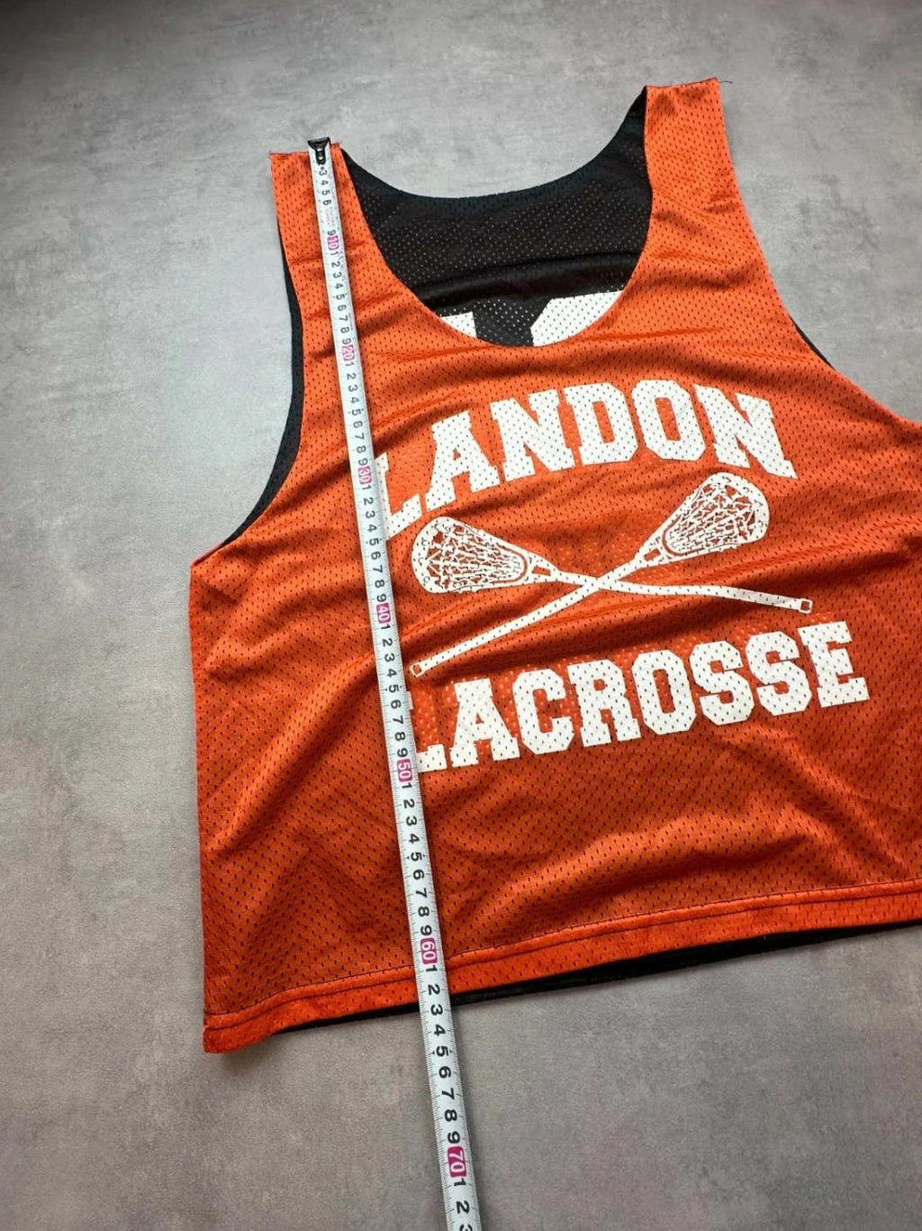Maillot Lacrosse Vintage Landon #10 Réversible Noir Orange