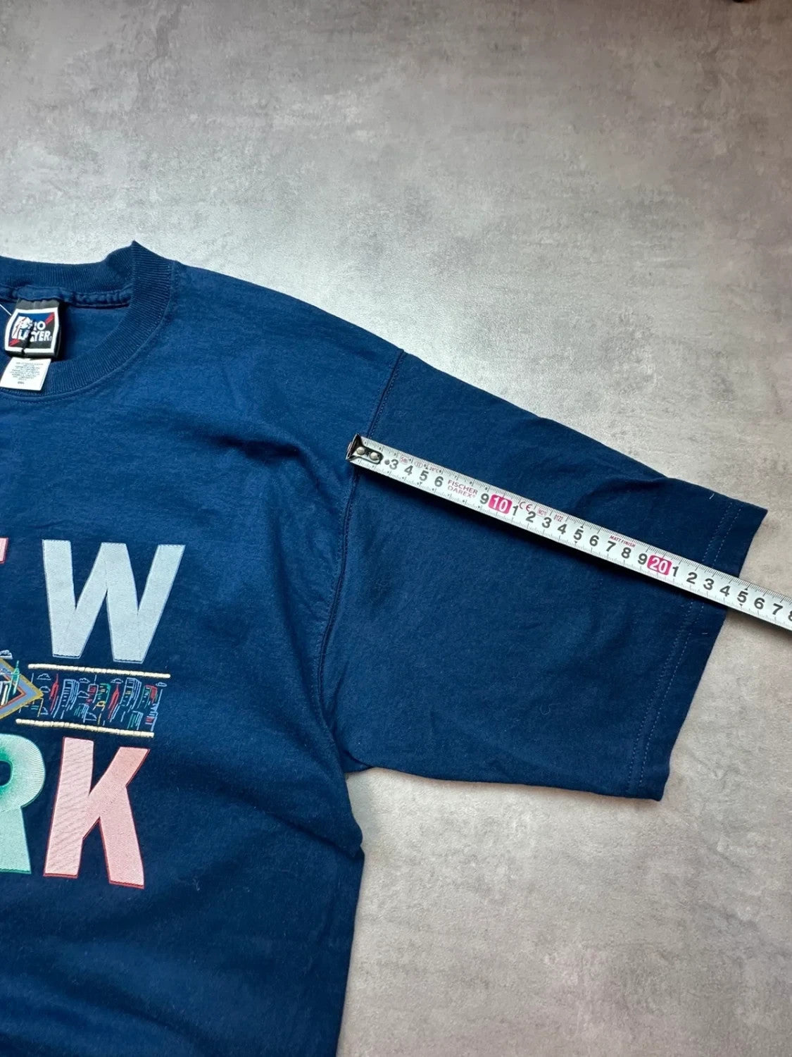 T-Shirt Vintage New York 100% Coton Graphic Building – Navy