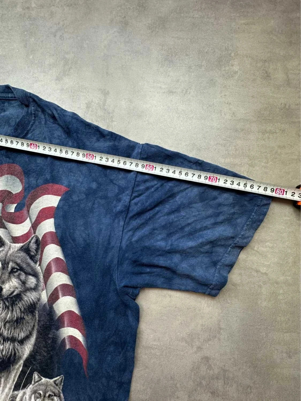 T-Shirt Vintage The Mountain USA Wolves Tie-Dye Bleu