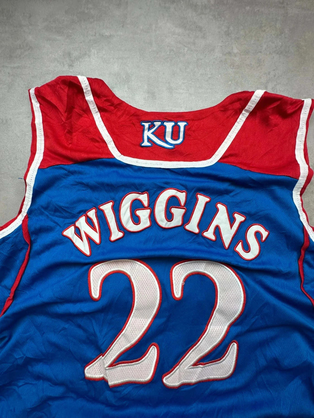 Maillot Adidas Kansas Jayhawks #22 Andrew Wiggins – Bleu