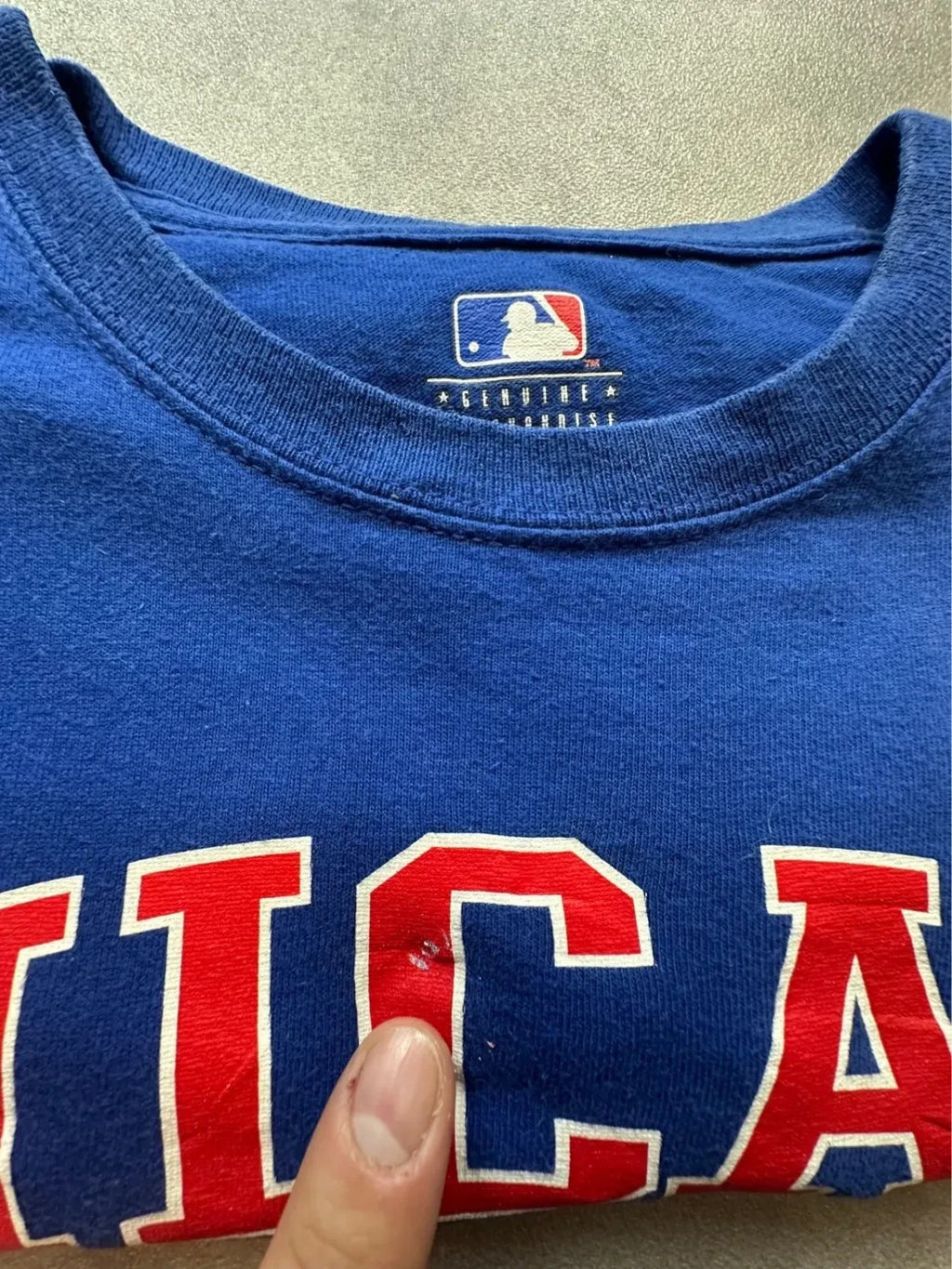 Maillot MLB Vintage Chicago Cubs Majestic Baseball Bleu