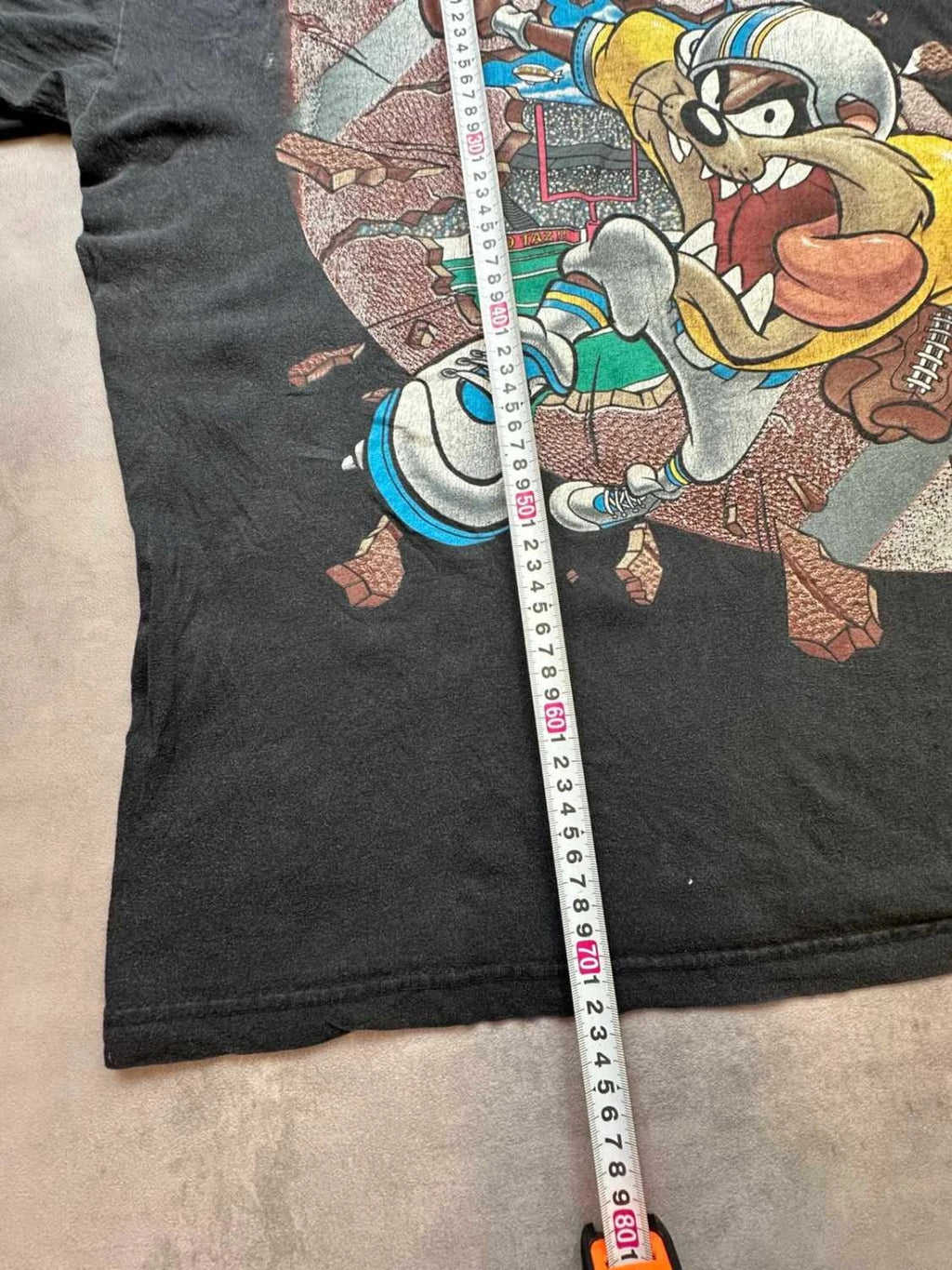 T-Shirt Vintage 1997 Looney Tunes Taz Football Américain Noir