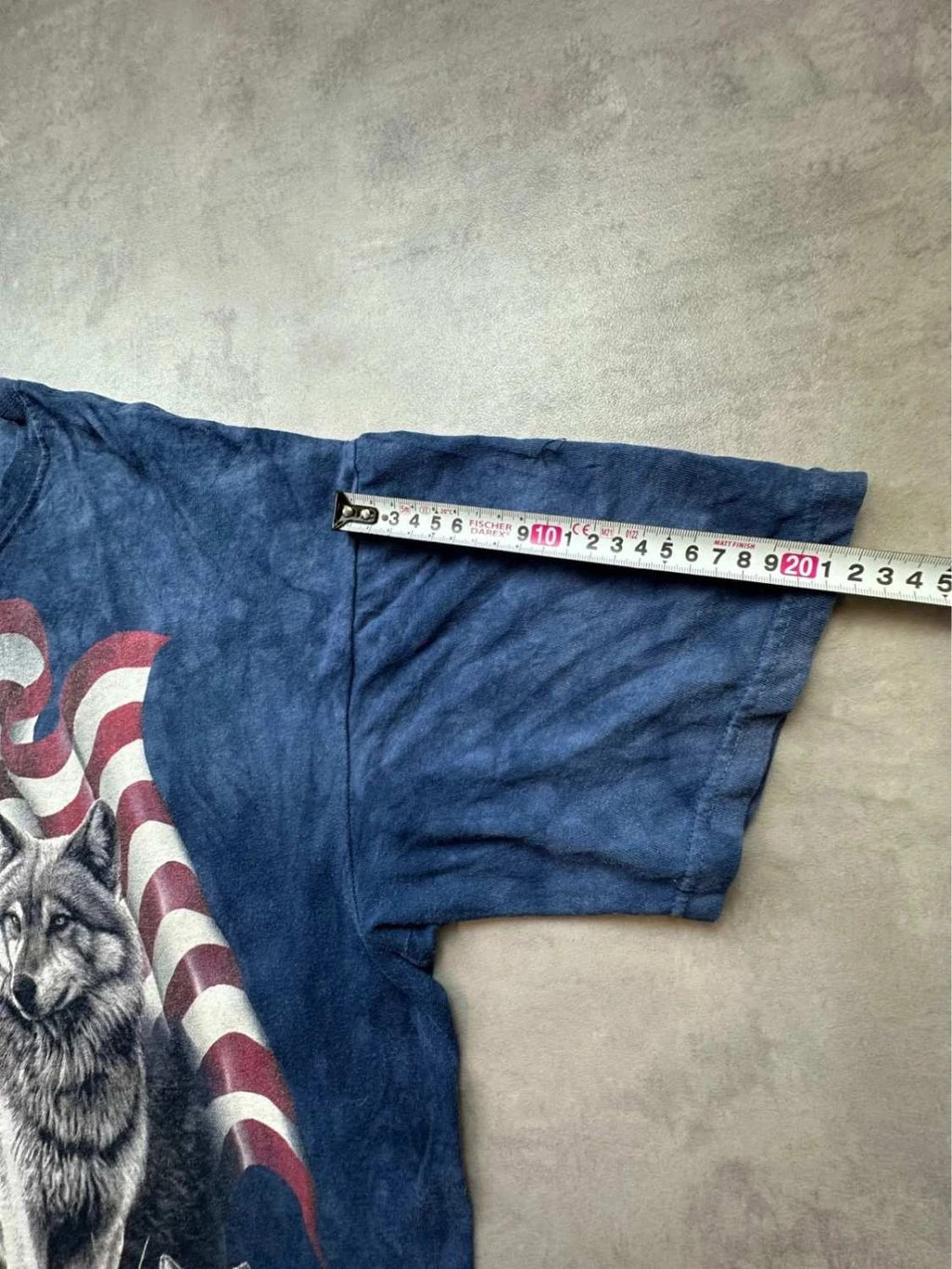 T-Shirt Vintage The Mountain USA Wolves Tie-Dye Bleu