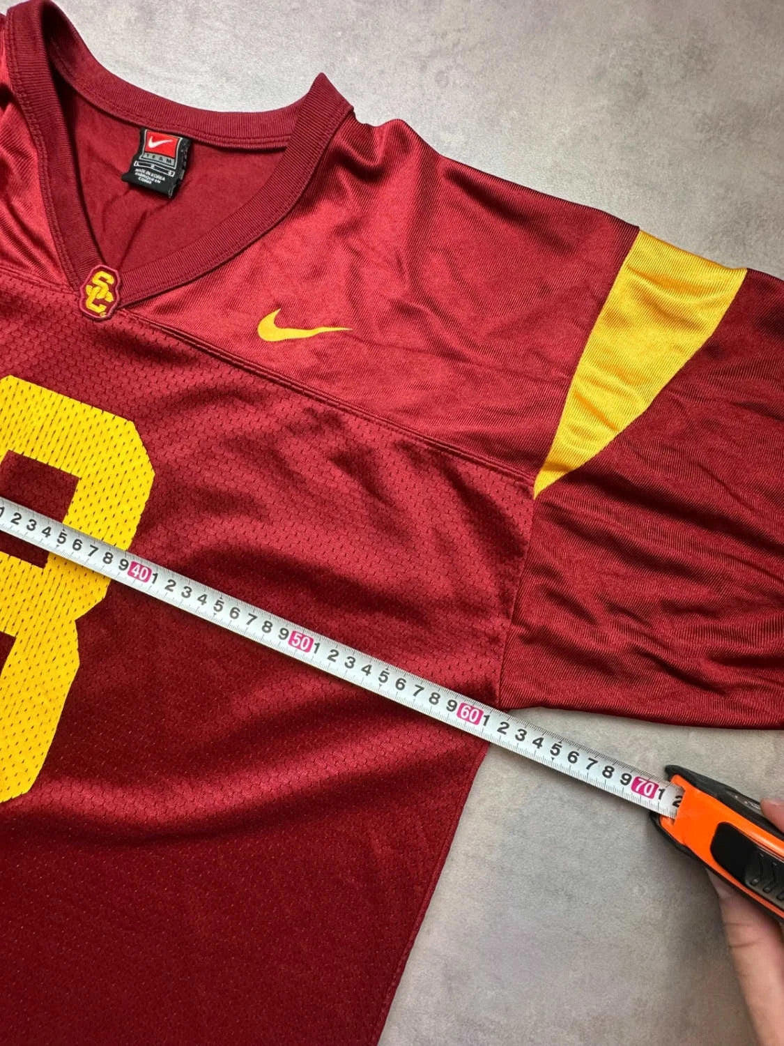 Nike USC Trojans #8 Vintage NCAA Football Jersey Rouge & Jaune