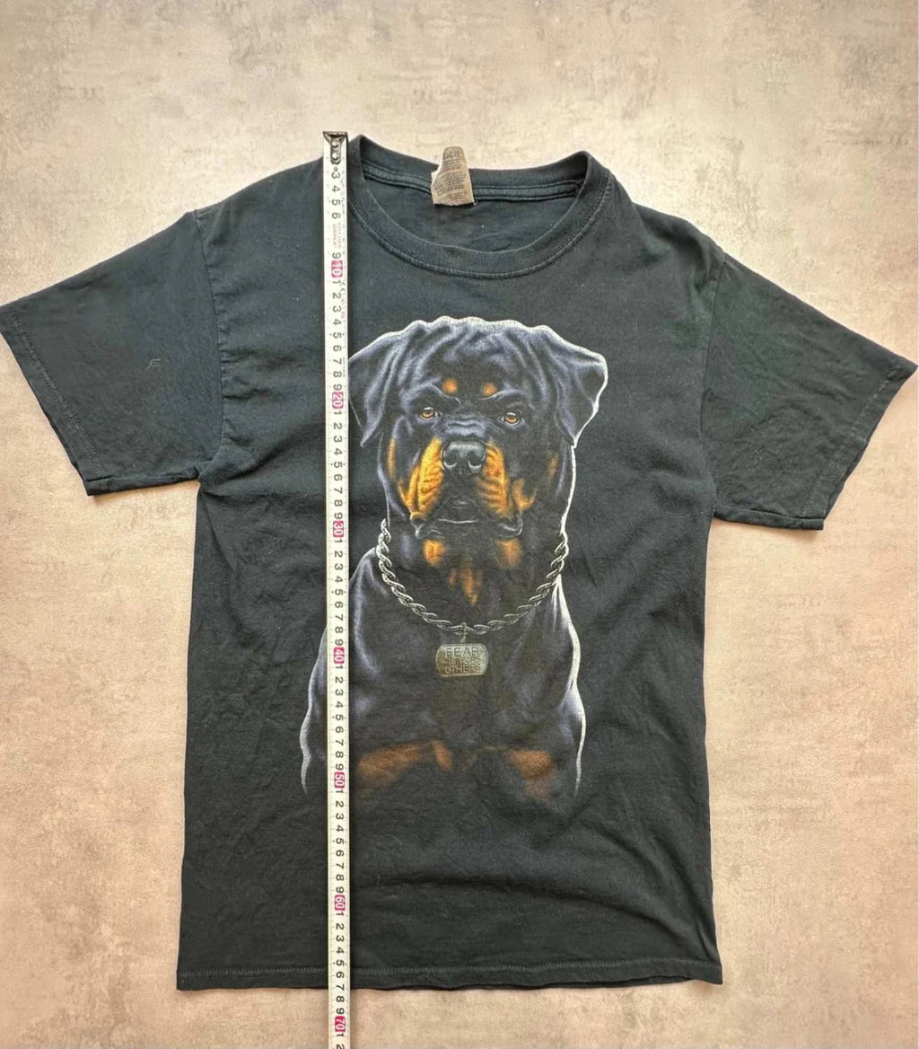 T-Shirt Vintage Jerzees Rottweiler Graphic Dog Noir – Y2K