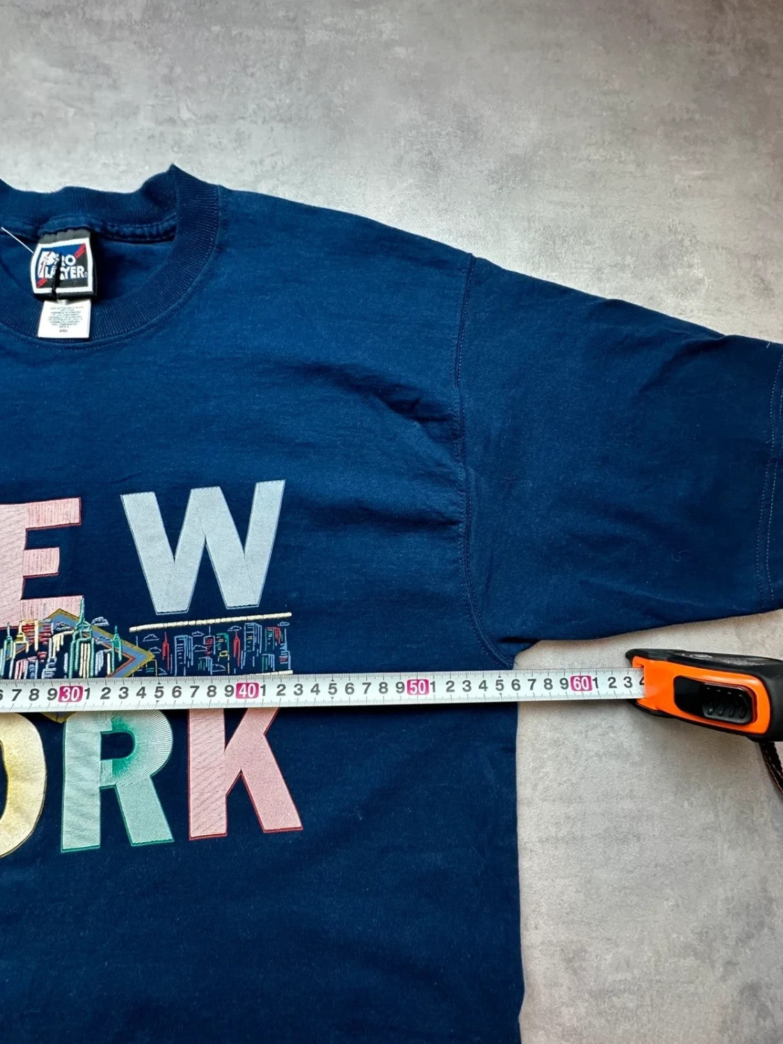 T-Shirt Vintage New York 100% Coton Graphic Building – Navy