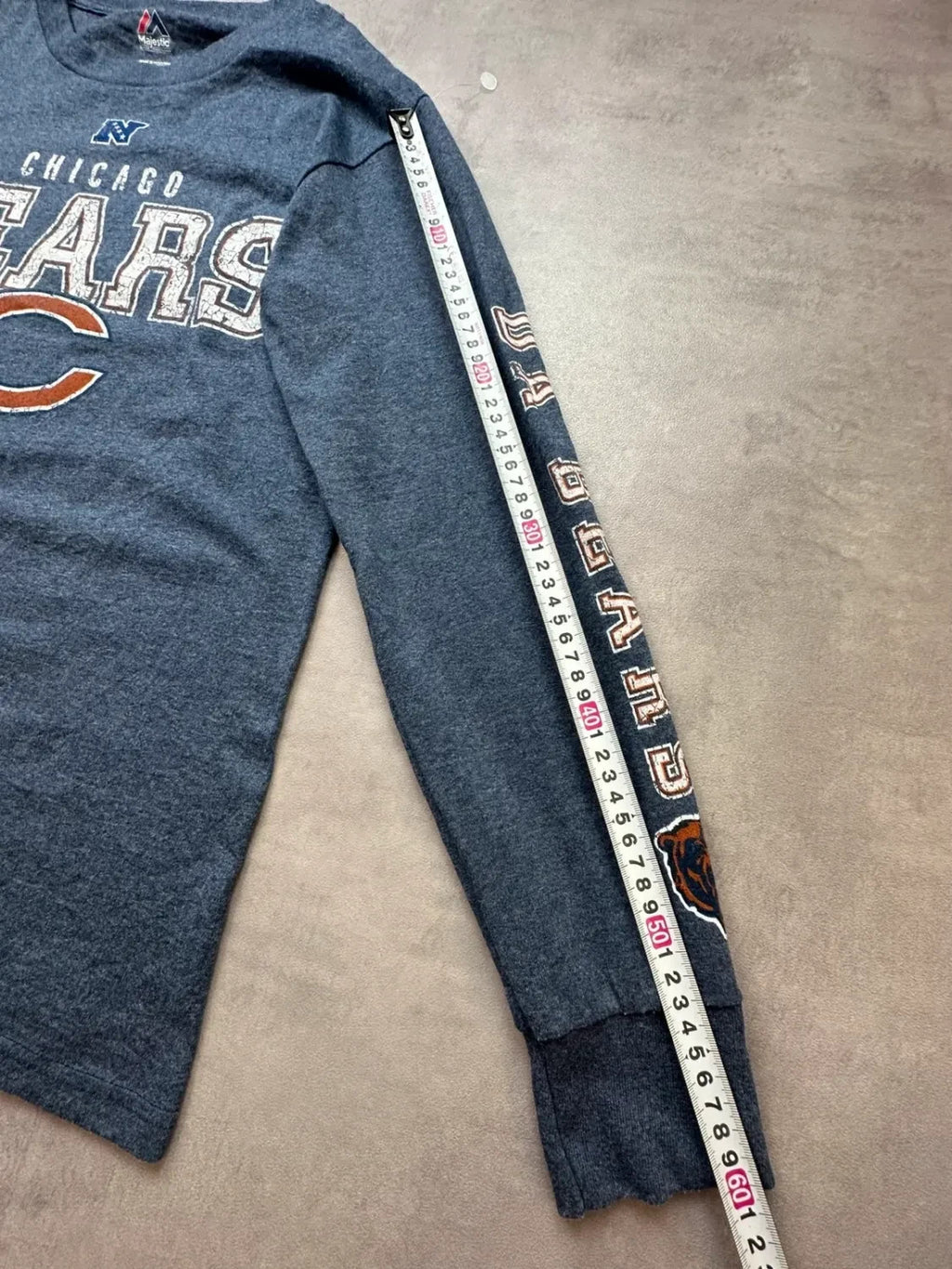 Tee-Shirt Longsleeve Majestic Vintage Chicago Bears Gris
