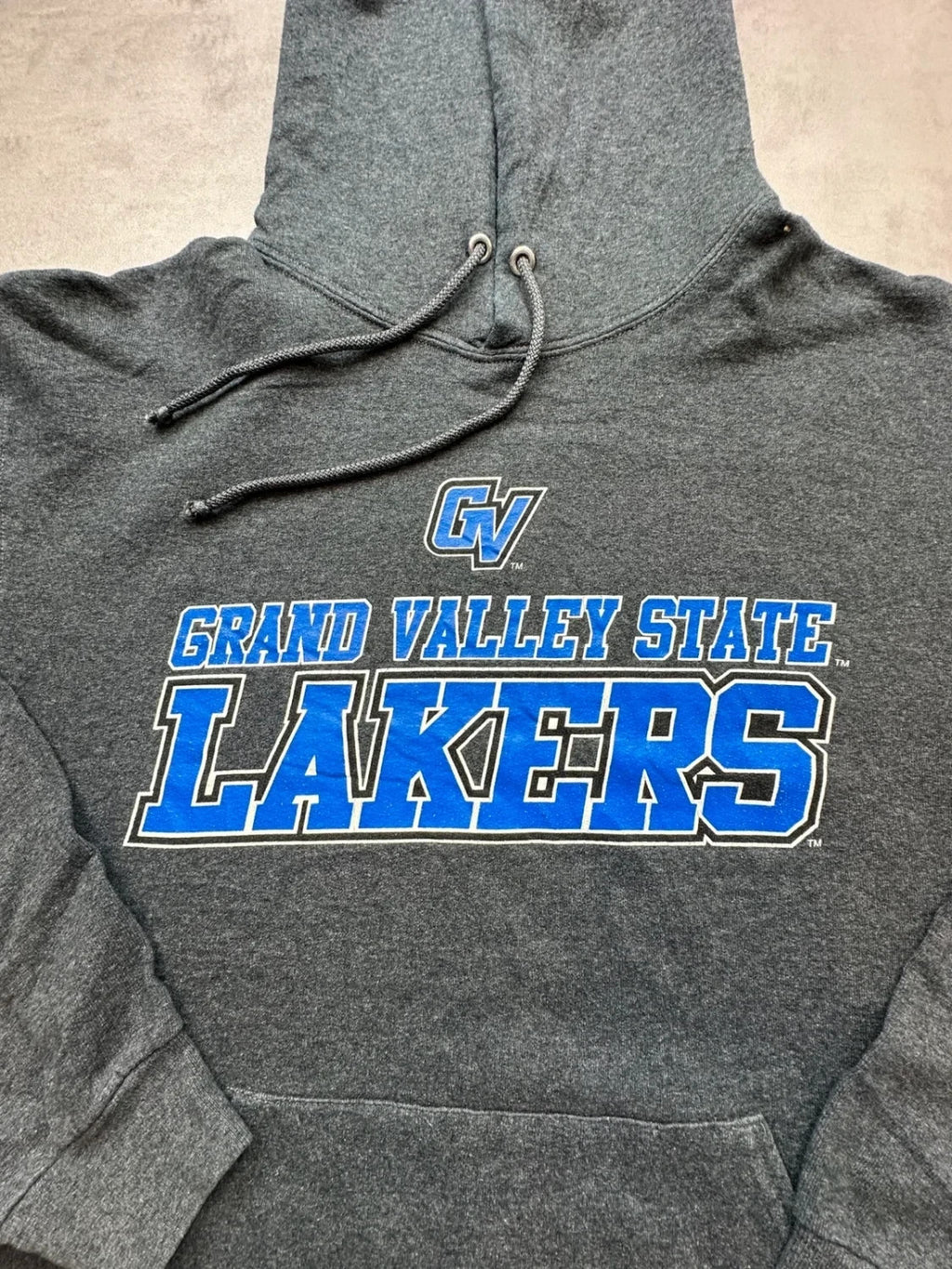 Hoodie Vintage Grand Valley State Lakers GVSU Gris Foncé – Collegiate NCAA Y2K