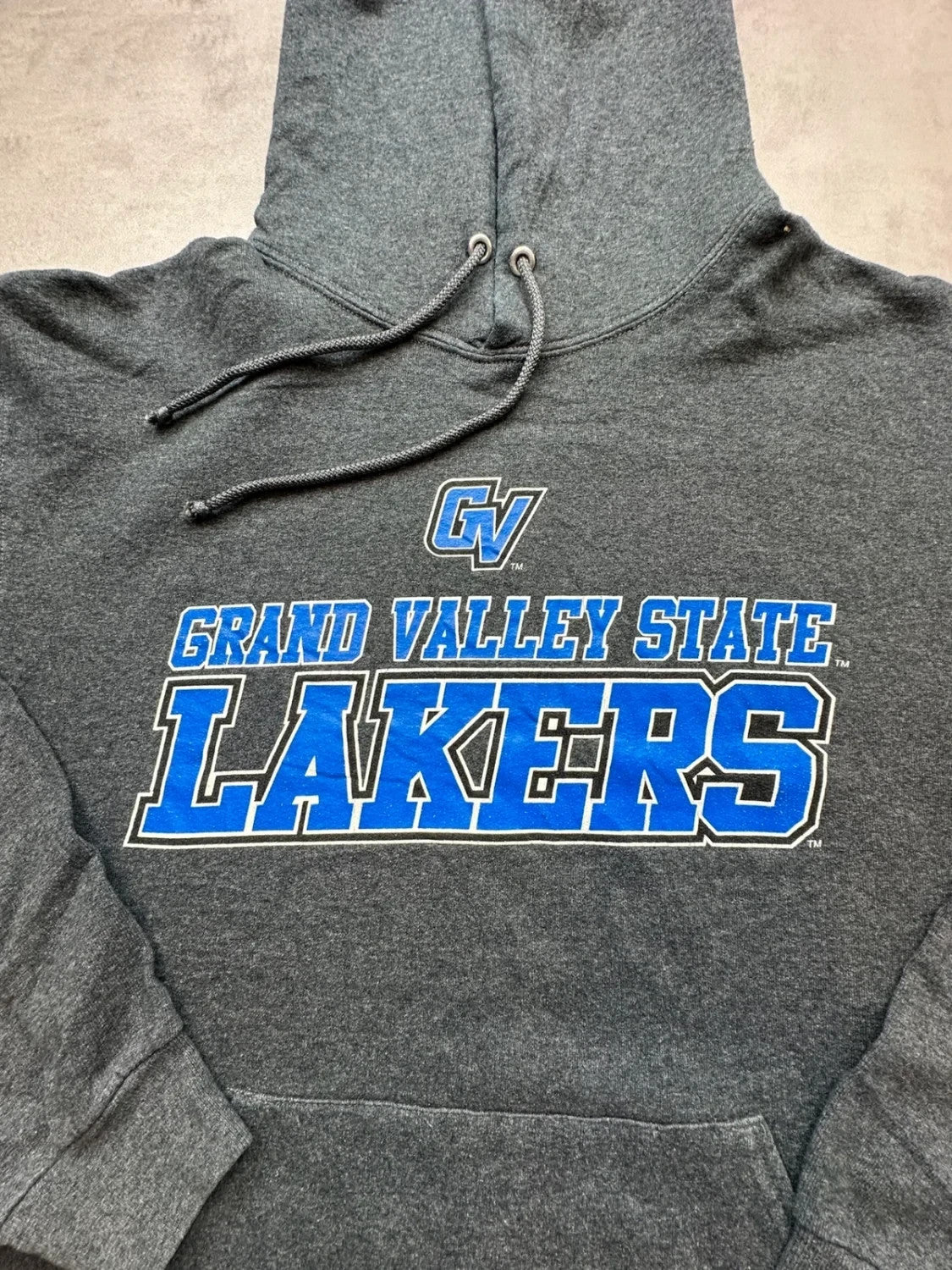 Hoodie Vintage Grand Valley State Lakers GVSU Gris Foncé – Collegiate NCAA Y2K