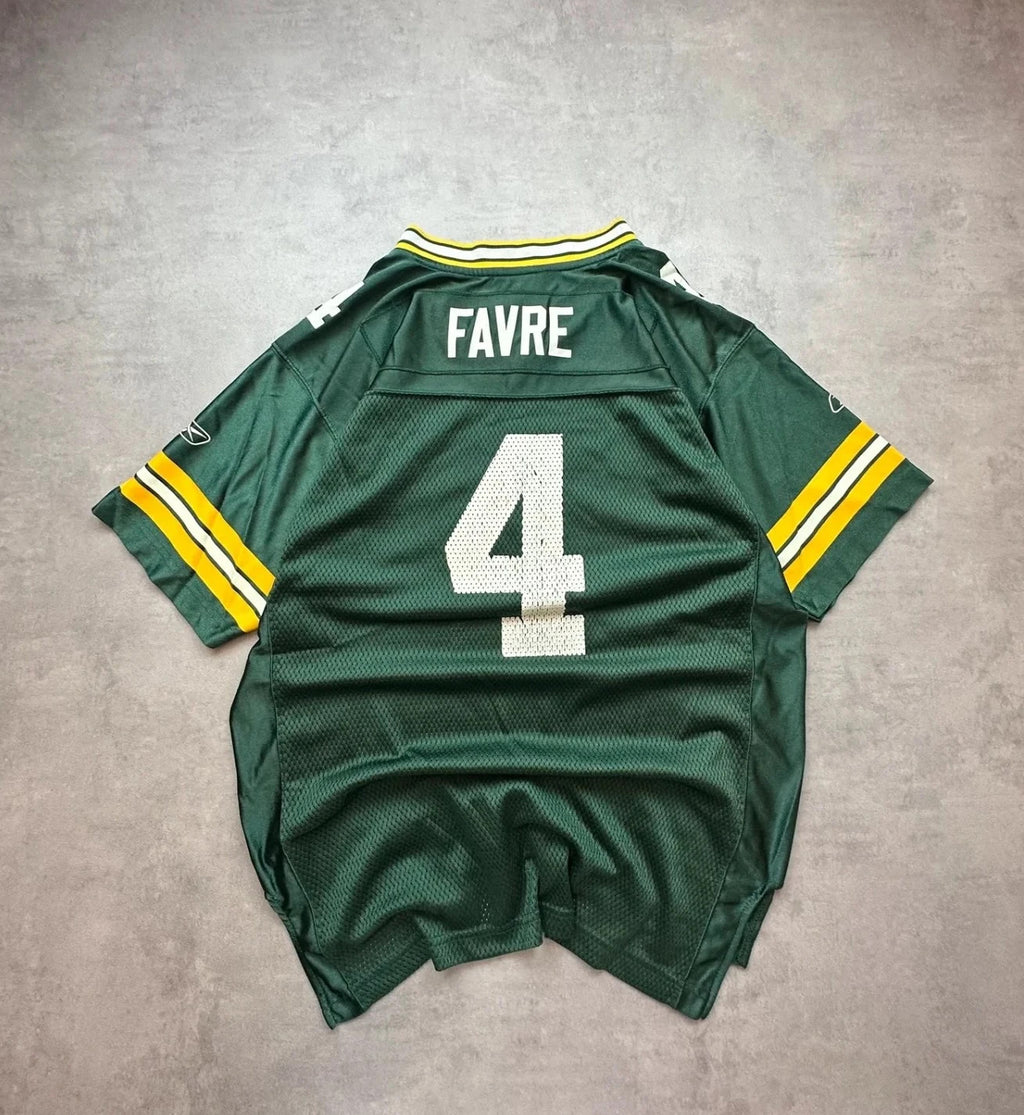 Maillot NFL Vintage Brett Favre #4 Vert & Jaune – Green Bay Packers