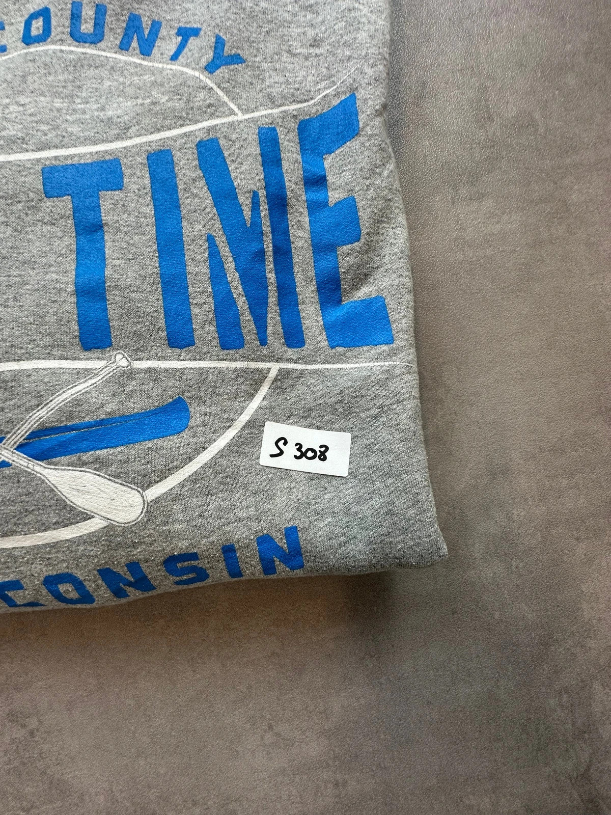 Hoodie Vintage Door County Lake Time Wisconsin – Gris