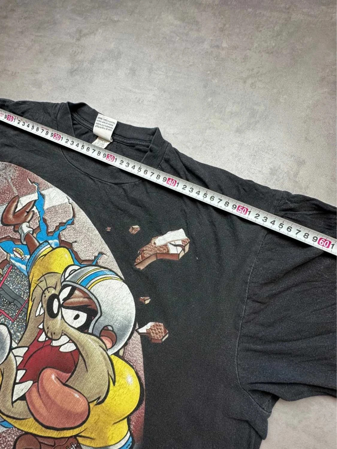T-Shirt Vintage 1997 Looney Tunes Taz Football Américain Noir