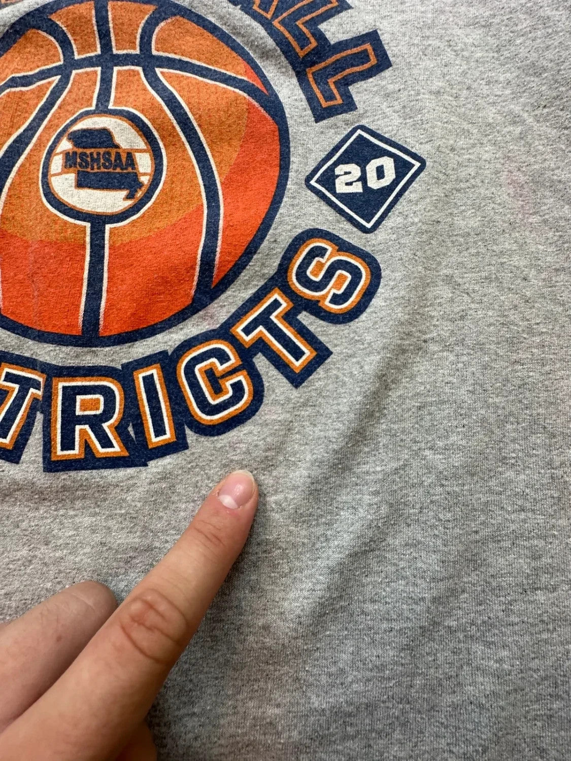 T-Shirt Vintage Basketball Districts MSHSAA 2020 – Gris
