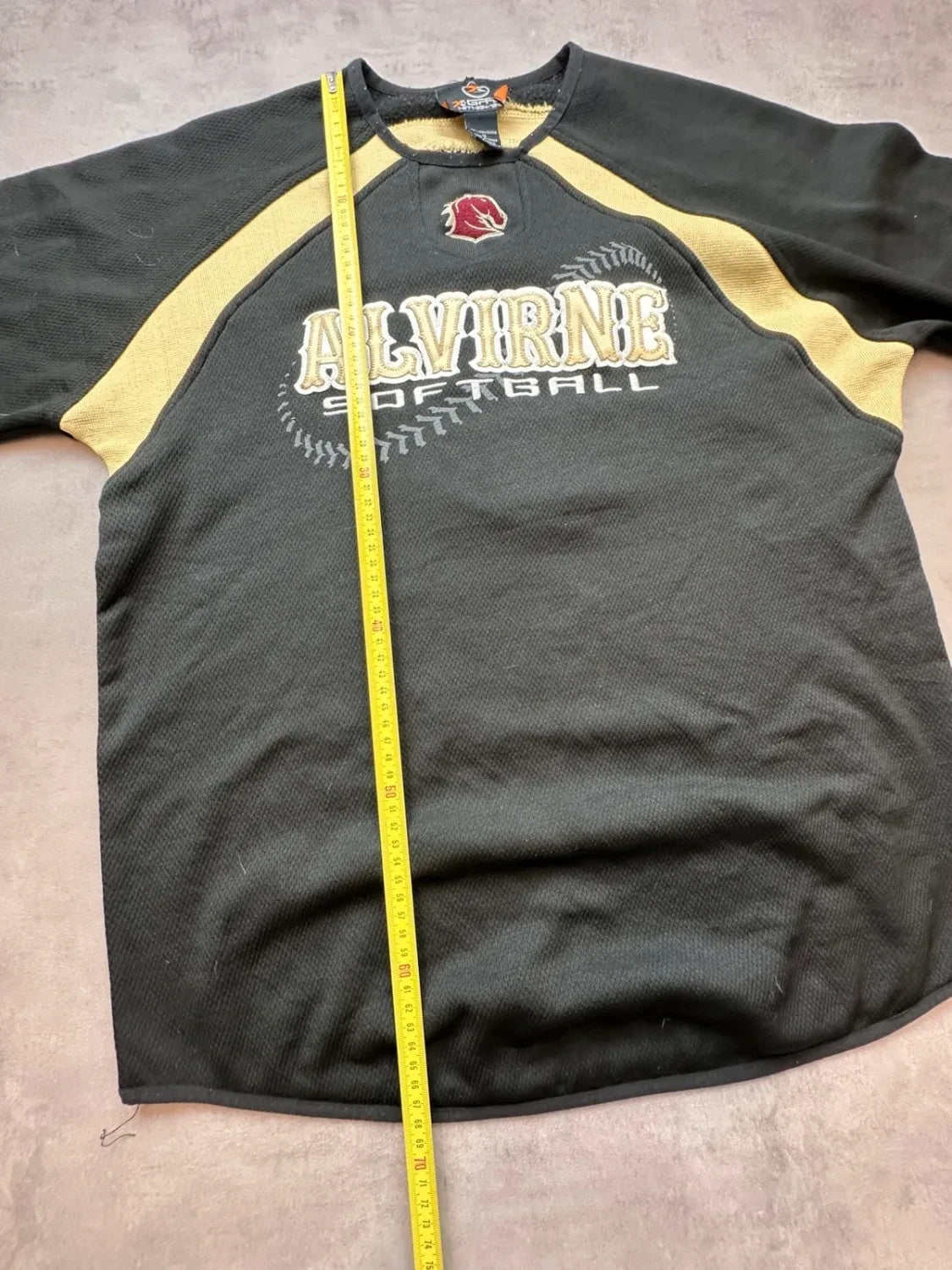 Maillot Softball Vintage Alvirne Noir & Jaune