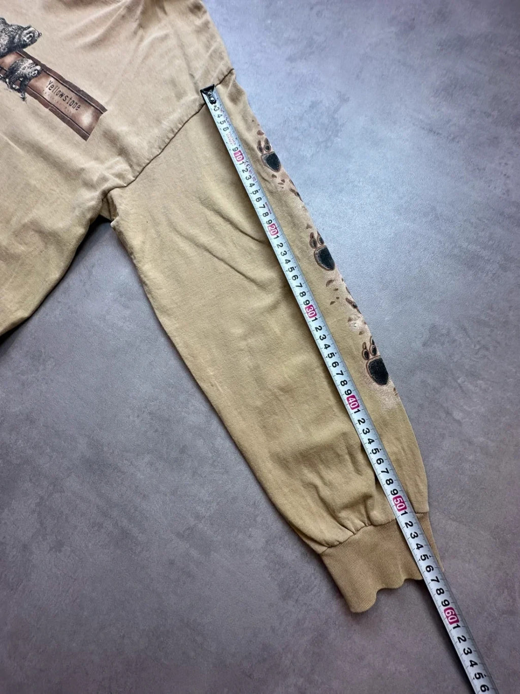 Tee-shirt Longsleeve Vintage Yellowstone Bears Beige