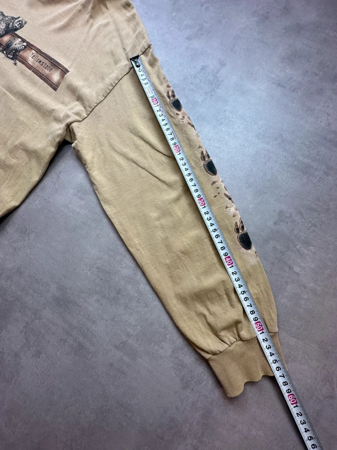 Tee-shirt Longsleeve Vintage Yellowstone Bears Beige